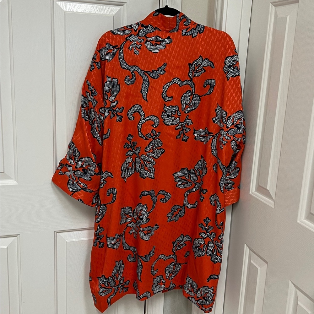 Chico's Orange and Black Floral duster - Picture 3 of 3
